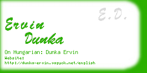 ervin dunka business card